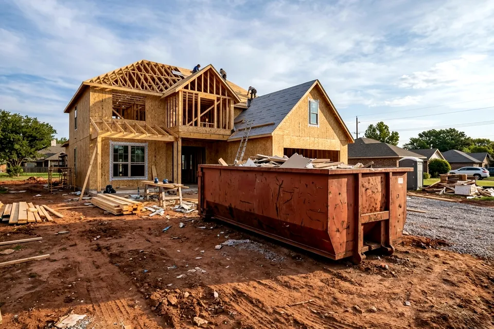 30 yard dumpster rental in Lawton OK with 6 foot walls for large roofs and remodels
